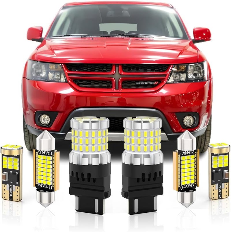 BMT xms طقم إضاءة داخلية LED بديل لدودج جورنيو 2011-2020، 6000K أبيض بارد لإضاءة السيارة الداخلية + لمبة LED 3157 لإضاءة الرجوع، 17 قطعة - Image 1